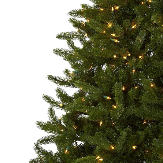 7.5 ft Rembrandt Christmas Tree with clear lights, Nearly Natural artificial evergreen on Tampa Home & Garden Store