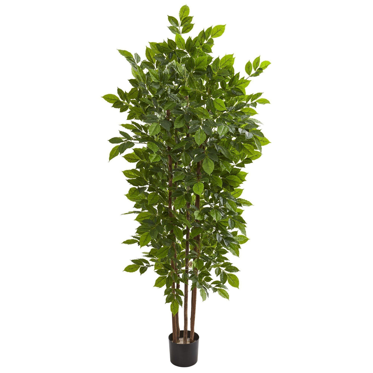 76” River Birch artificial tree by Nearly Natural with leaves and multi-trunk in a planter on Tampa Home & Garden Store