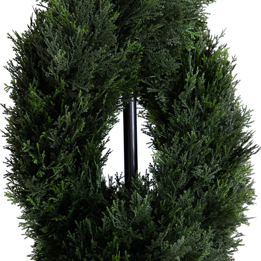 8 ft spiral cypress topiary artificial tree by Nearly Natural, UV resistant indoor/outdoor on Tampa Home & Garden Store