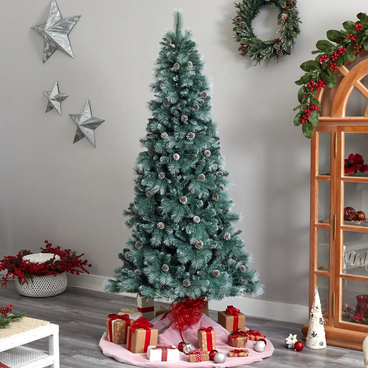 8’ Frosted Tip British Columbia Mountain Pine Artificial Christmas Tree - Tampa Home & Garden Store