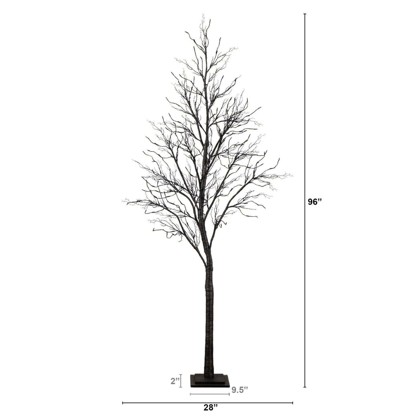 8' Pre-Lit Halloween Black Twig Artificial Tree with 216 orange & purple LEDs by Nearly Natural on Tampa Home & Garden Store