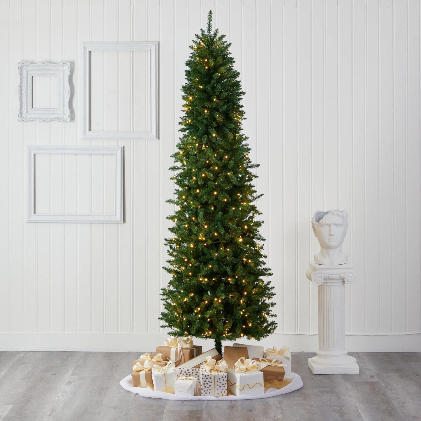 Nearly Natural Eight Foot Slim Green Mountain Pine Tree with 400 warm-white LED lights on Tampa Home & Garden Store
