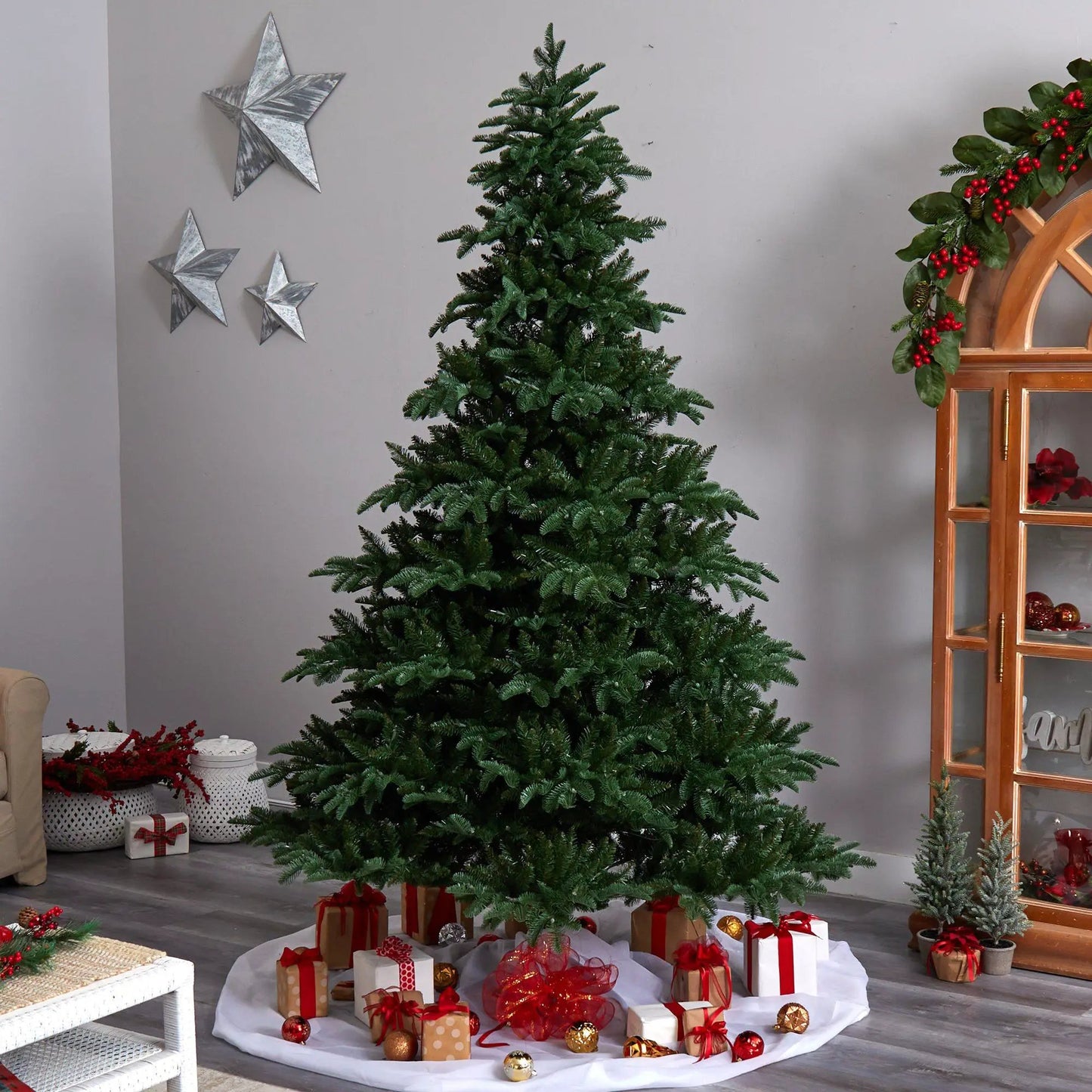 8’ South Carolina Spruce Christmas Tree with 700 White Warm Lights and 3412 Bendable Branches - Tampa Home & Garden Store