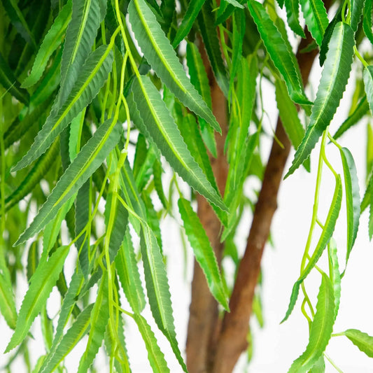 Willow Artificial Tree with Real Touch Leaves by Nearly Natural, vibrant green serrated foliage on Tampa Home & Garden Store