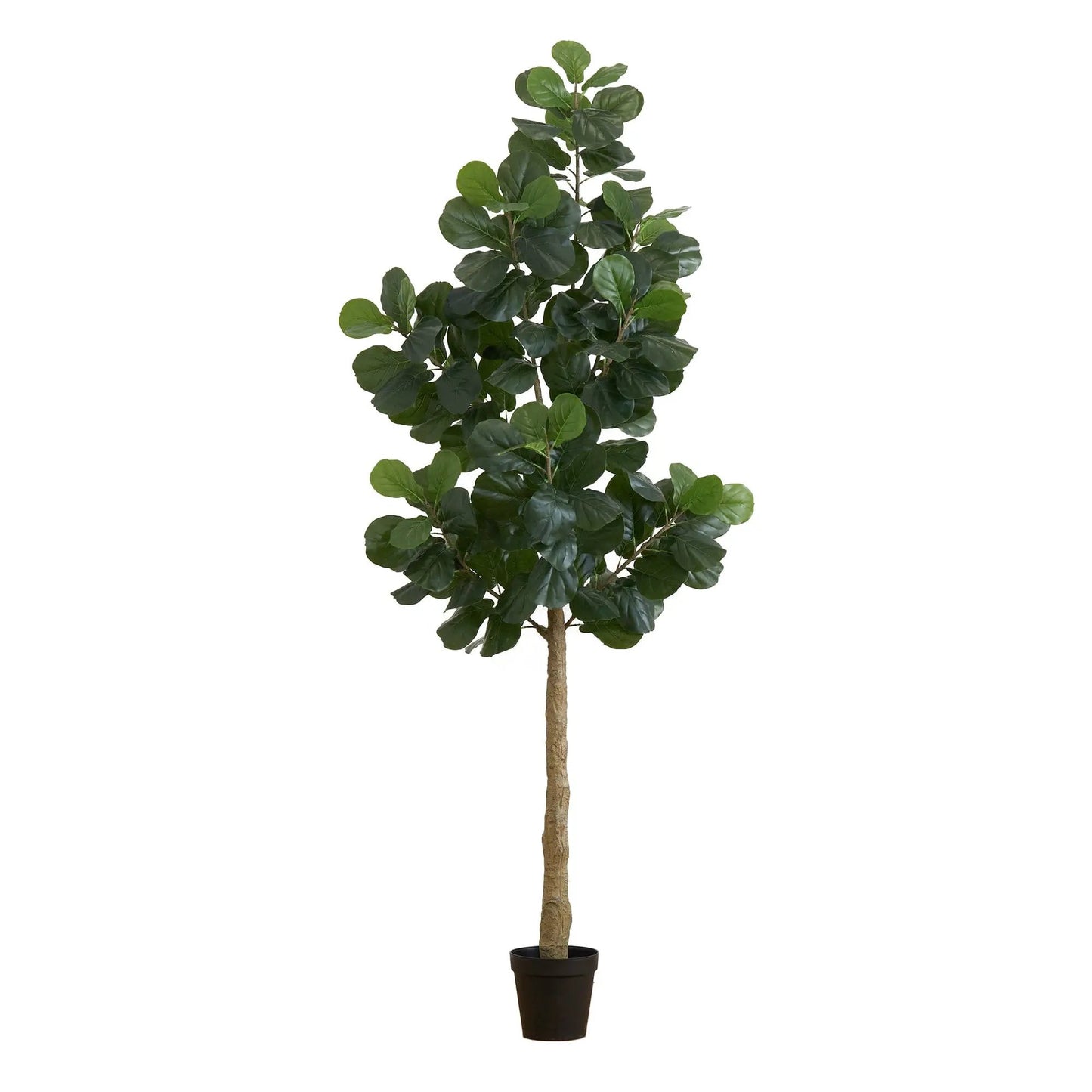 9 ft artificial fiddle leaf fig tree by Nearly Natural in a black planter on Tampa Home & Garden Store
