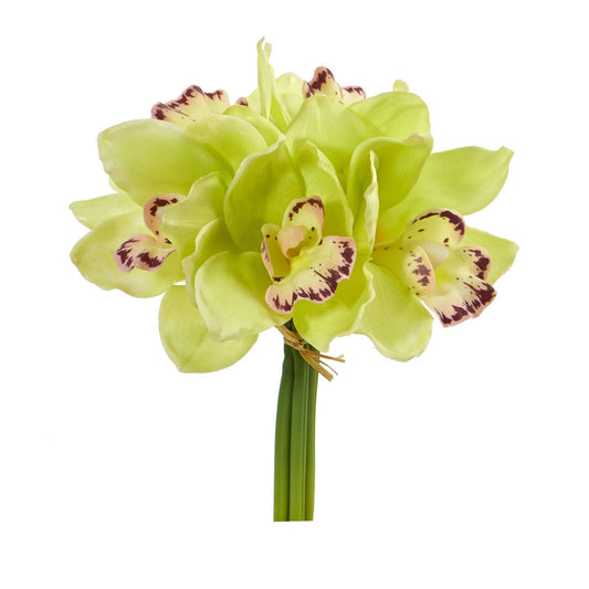 9” Cymbidium Orchid Artificial Flower Bundle (Set of 6) - Tampa Home & Garden Store