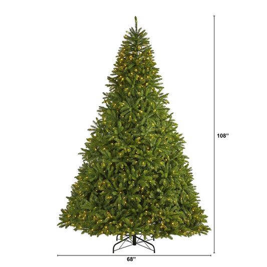 Nearly Natural 9 ft Sierra Spruce artificial Christmas tree with 1000 clear LED lights on Tampa Home & Garden Store