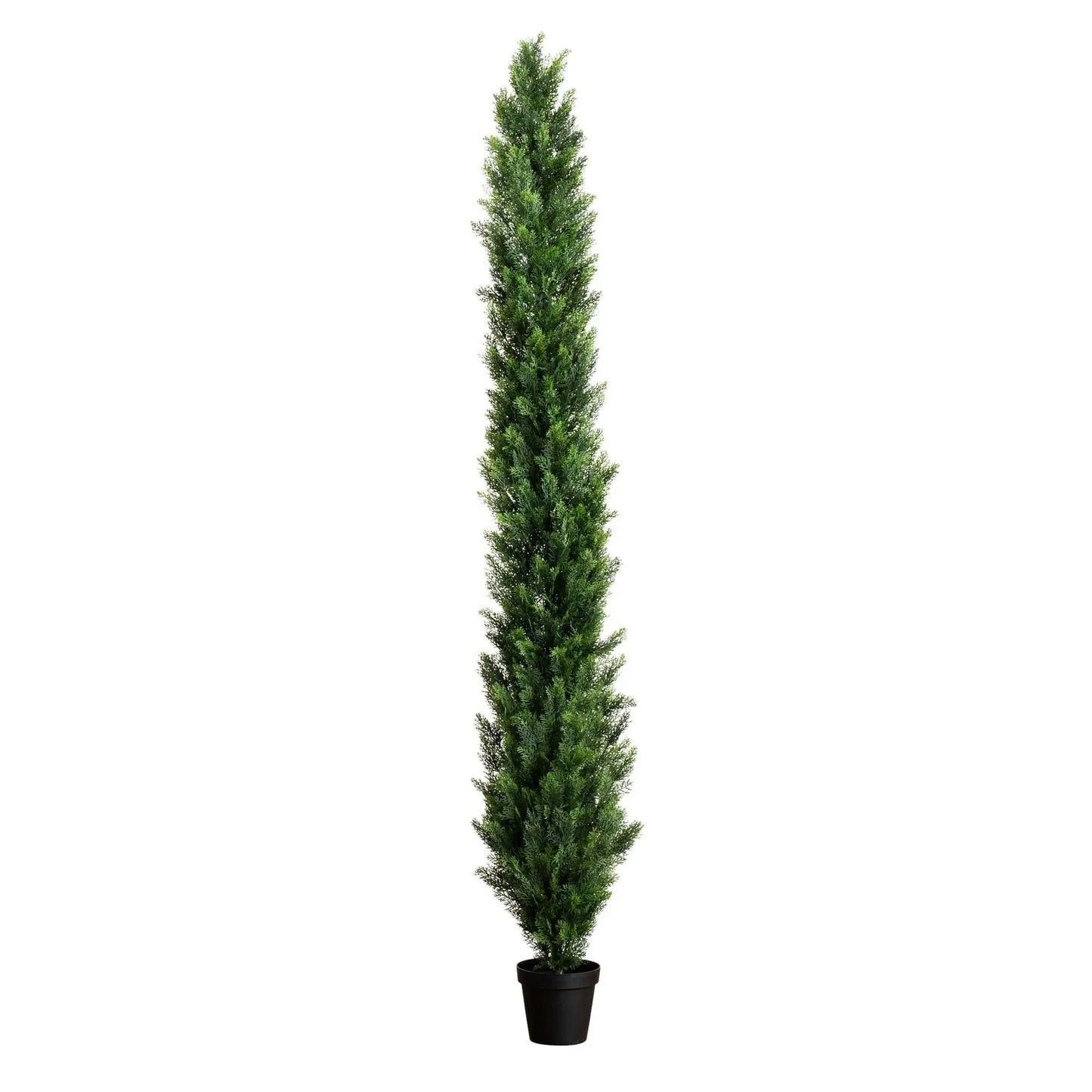 9 ft UV resistant cedar pine tree in black pot for indoor outdoor use Nearly Natural on Tampa Home & Garden Store