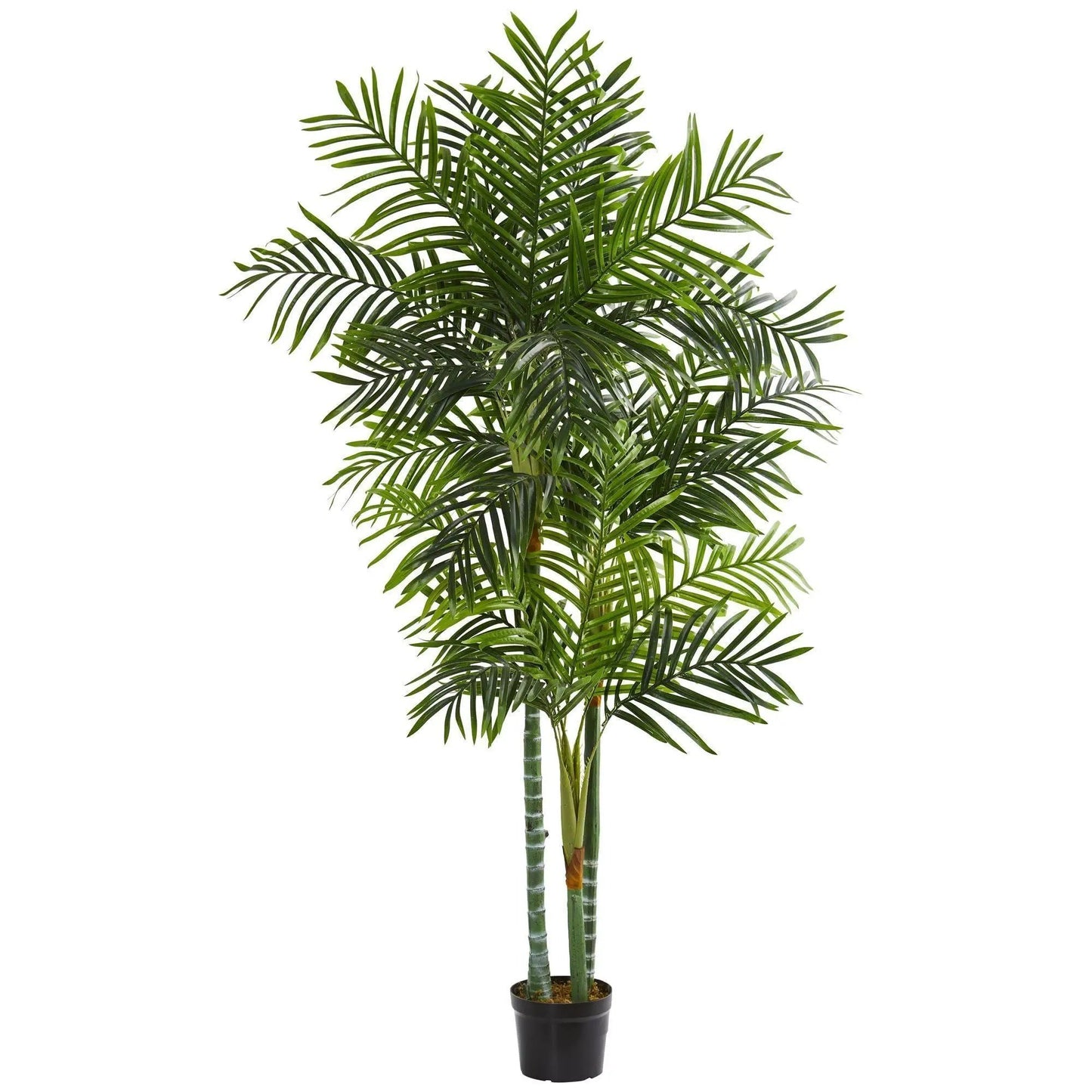 Areca Palm Tree artificial plant Nearly Natural with lush green fronds in a black pot on Tampa Home & Garden Store
