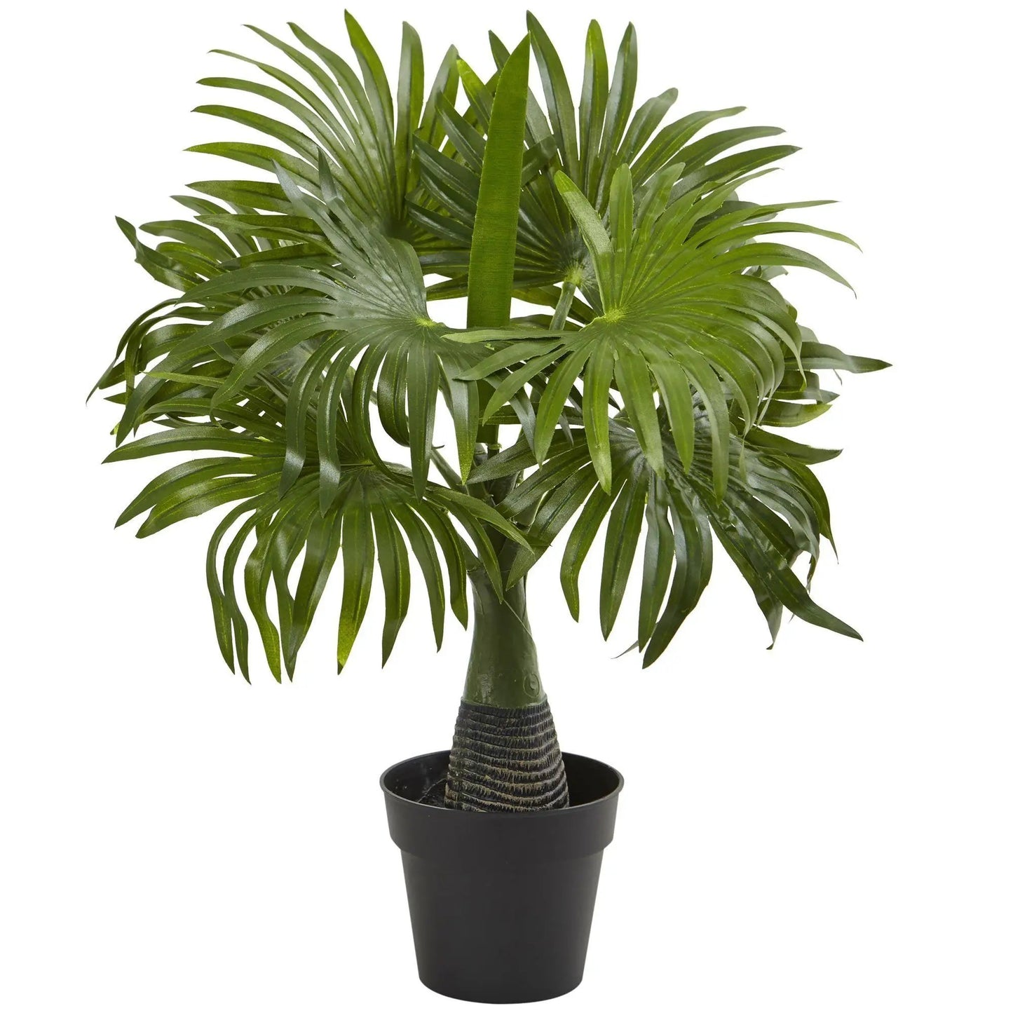 Areca Fountain and Banana Palm Set of 3 palms by Nearly Natural in a black planter on Tampa Home & Garden Store