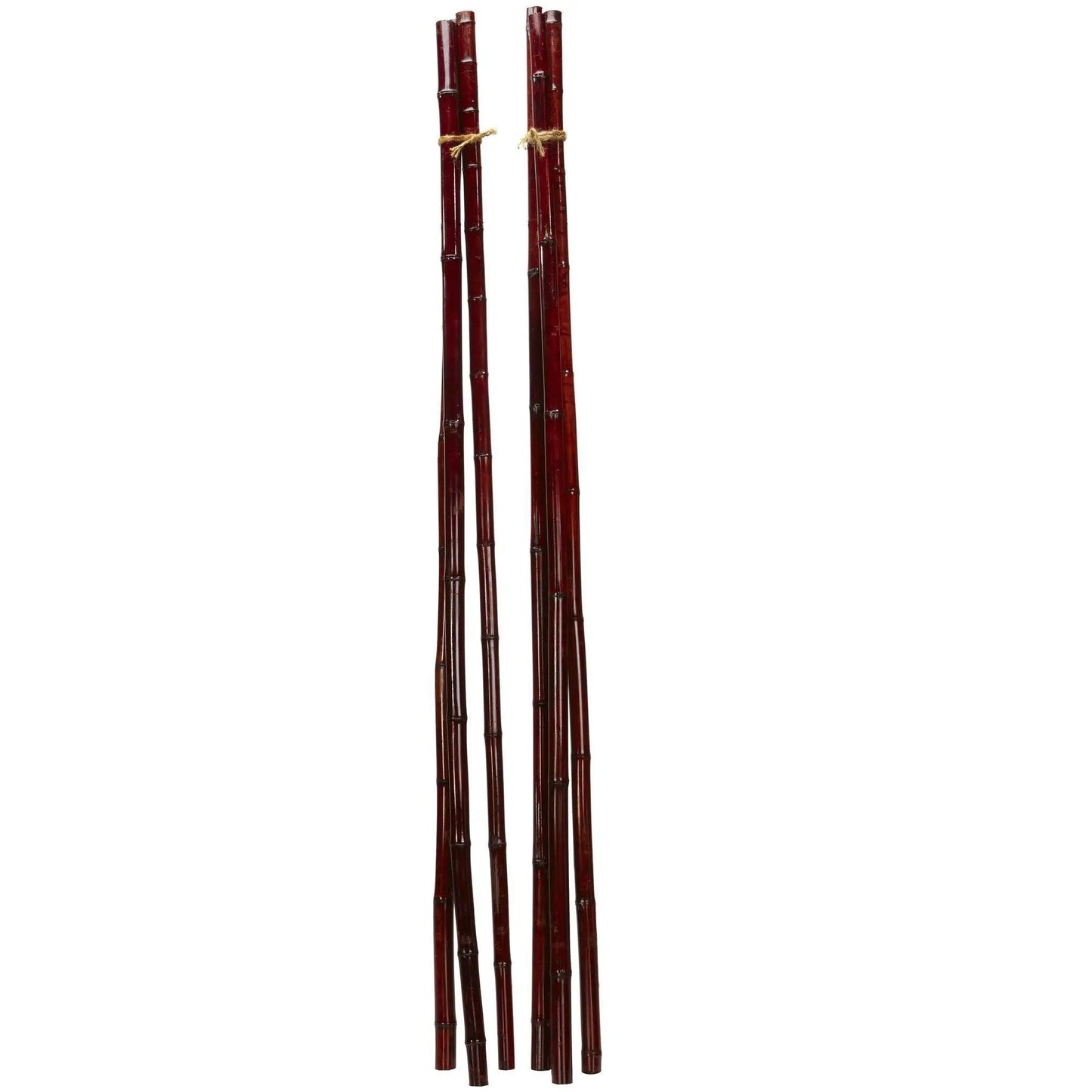 Bamboo Poles for Zen Decor set of 6 by Nearly Natural in deep burgundy with twine ties on Tampa Home & Garden Store