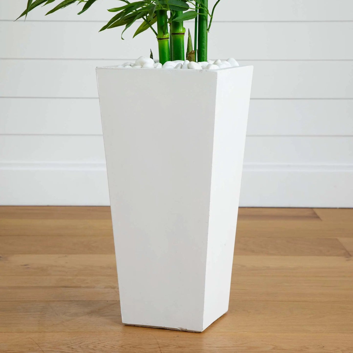 Bamboo Tree in White Planter with UV resistant leaves Nearly Natural on Tampa Home & Garden Store