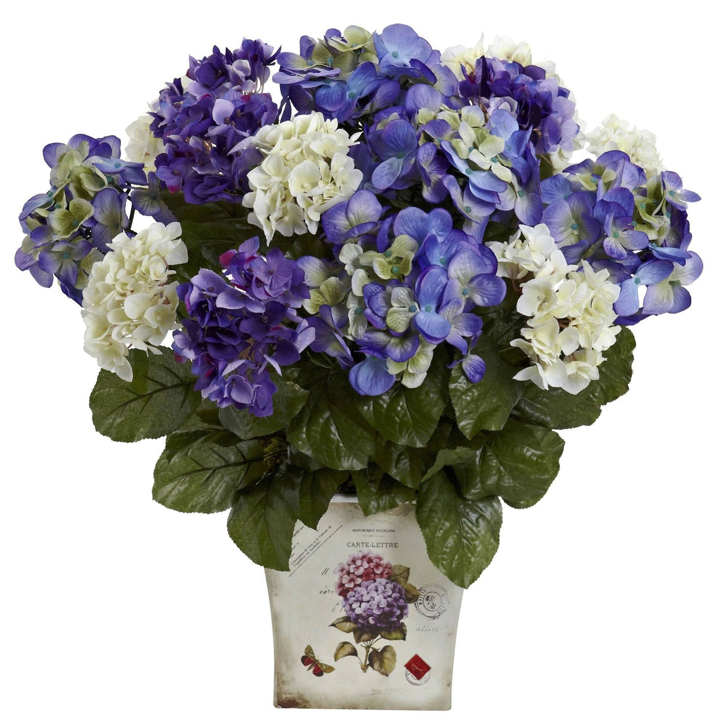Blue, Purple, White Hydrangea w/Floral Planter - Tampa Home & Garden Store
