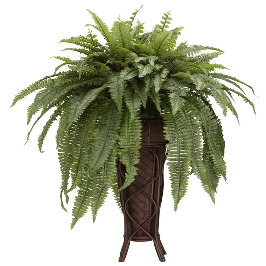 Boston Fern w/Stand Silk Plant - Tampa Home & Garden Store