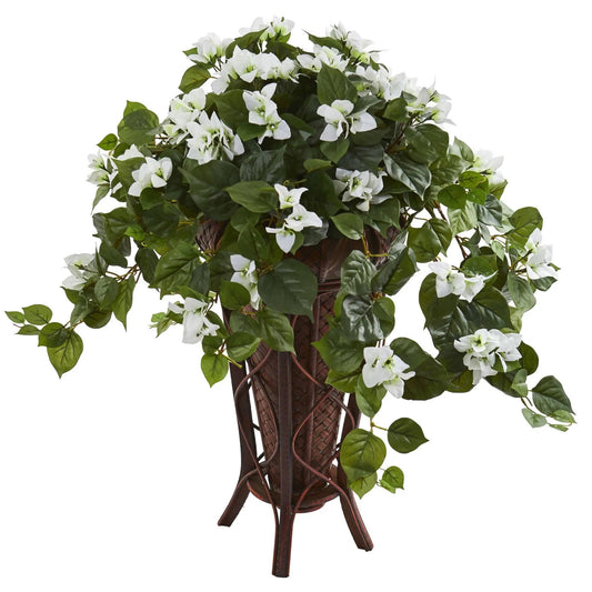 Bougainvillea Artificial Plant in Stand Planter - Tampa Home & Garden Store