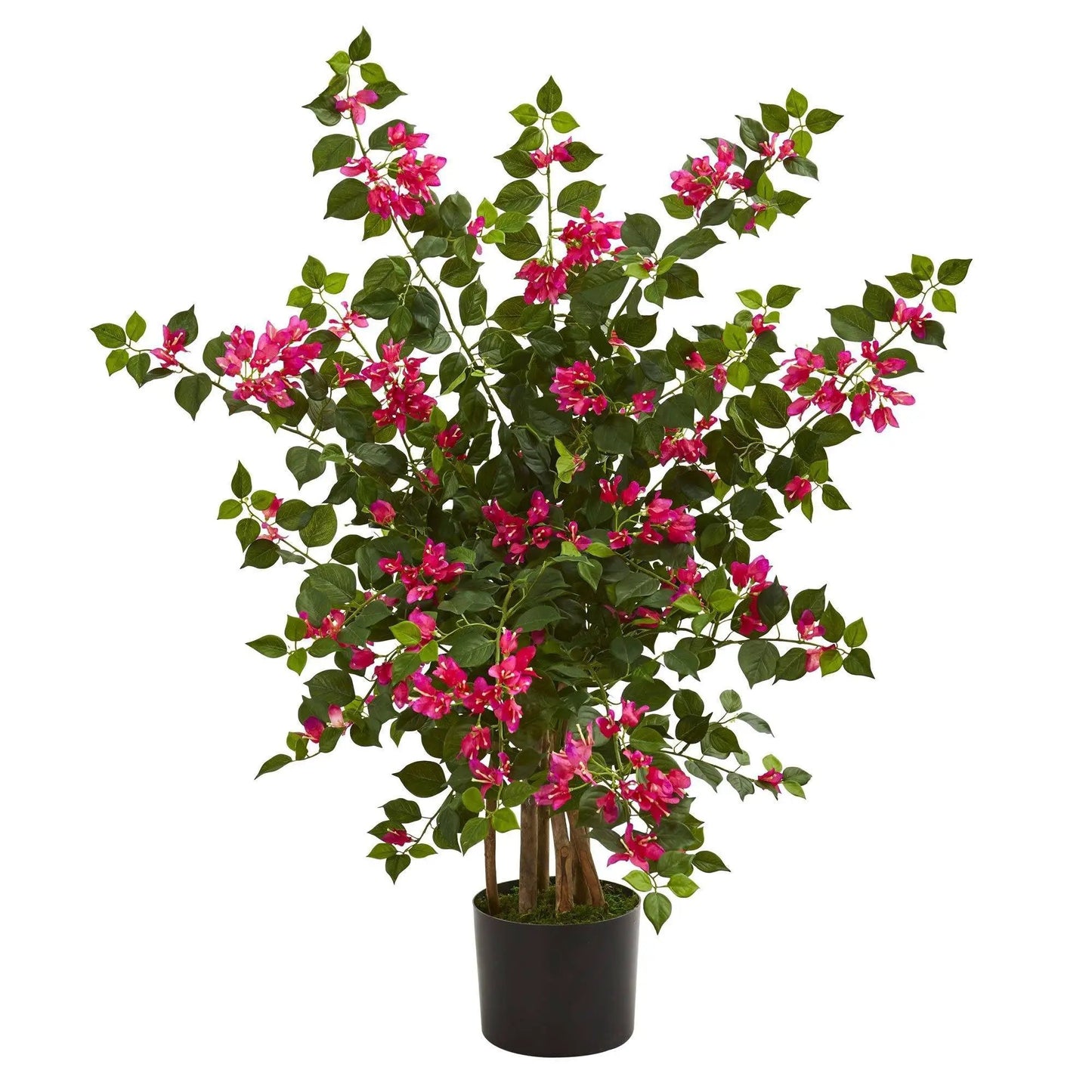 3.5 ft artificial Bougainvillea tree with pink blooms in a black pot by Nearly Natural on Tampa Home & Garden Store