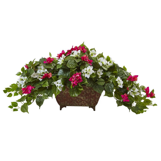 Bougainvillea in Metal Planter - Tampa Home & Garden Store