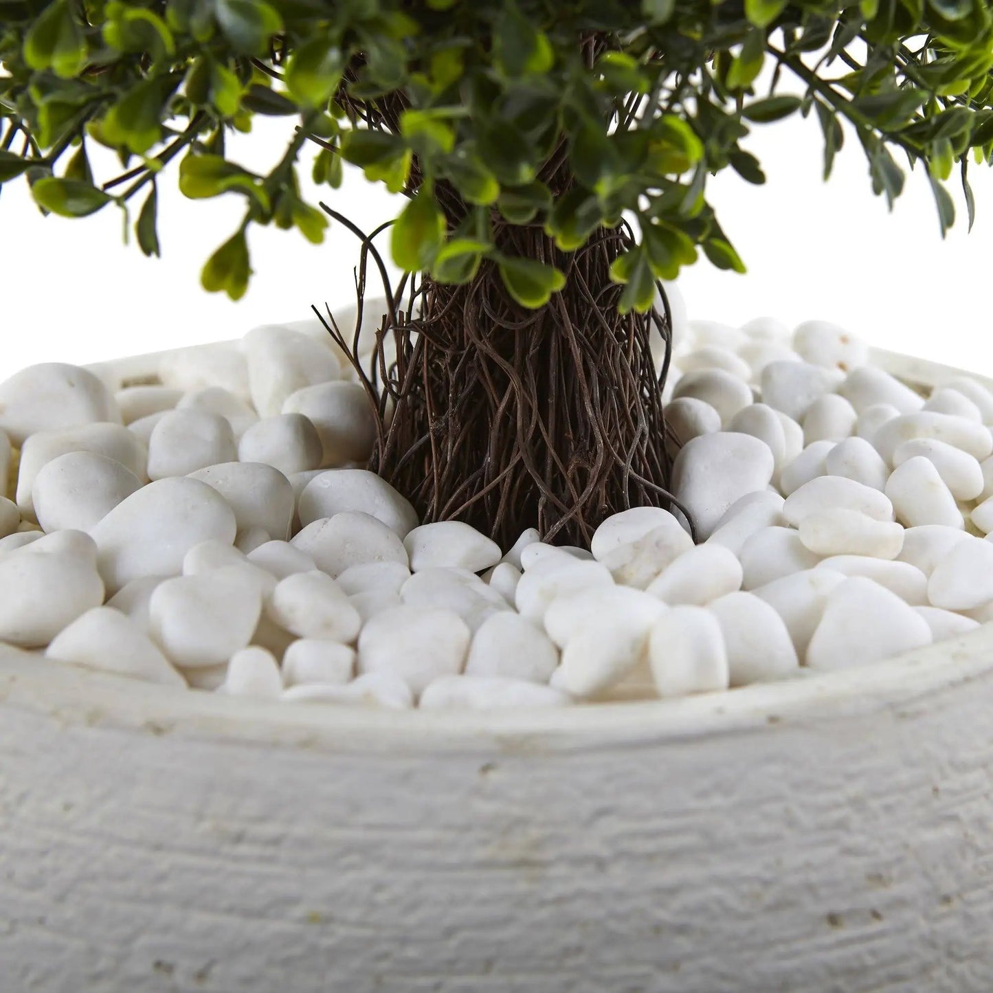 Nearly Natural Boxwood Topiary in White Planter UV Resistant artificial shrub on Tampa Home & Garden Store