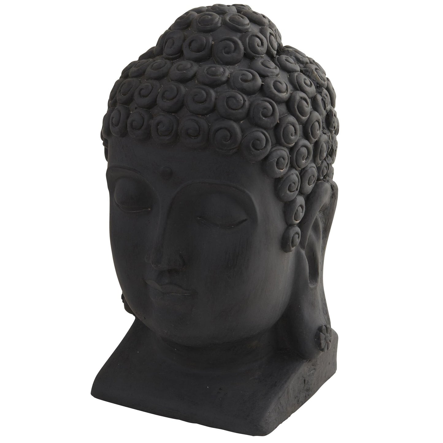 Buddha Head garden sculpture by Nearly Natural, black indoor/outdoor accessory on Tampa Home & Garden Store