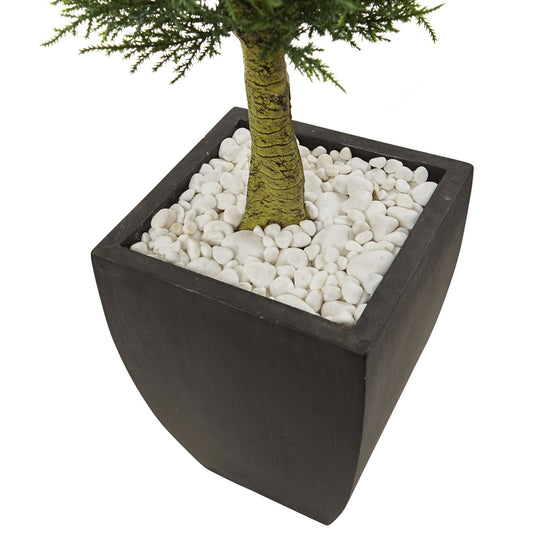 Cypress Topiary with Black Planter UV Resistant (Indoor/Outdoor) - Tampa Home & Garden Store