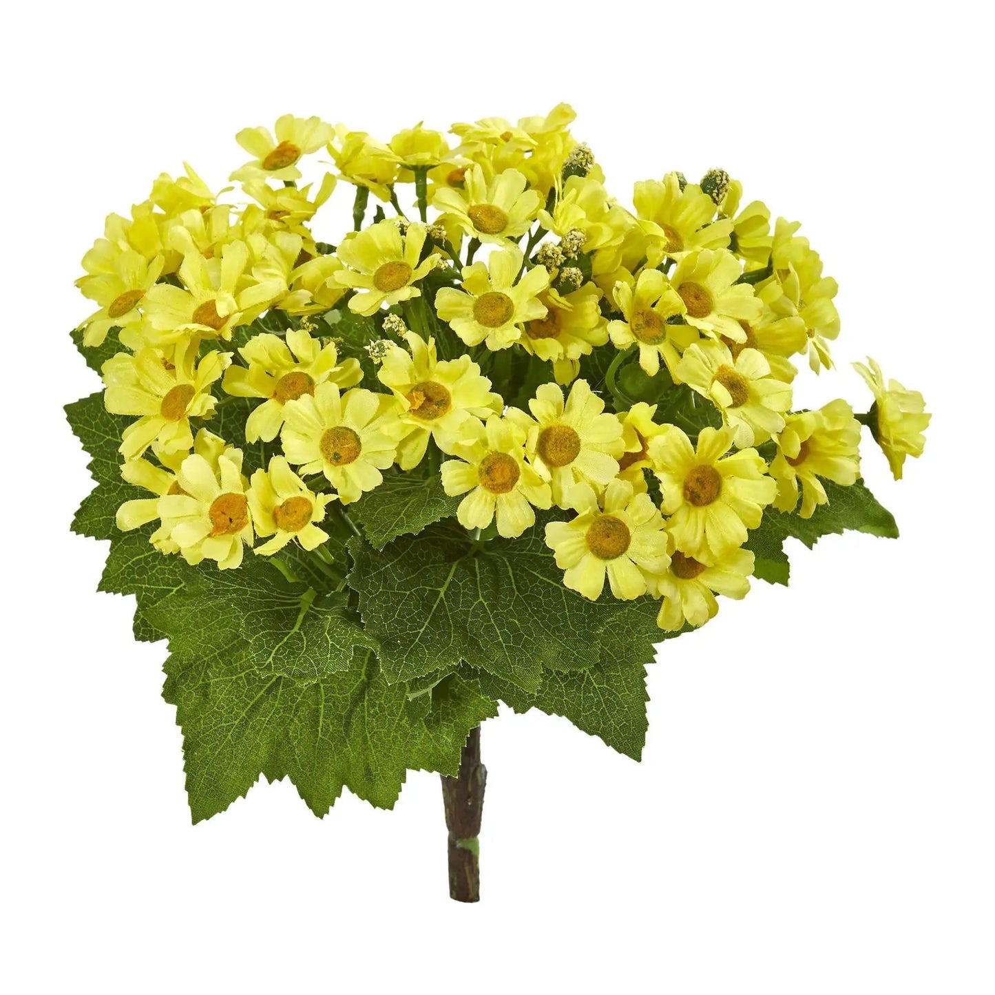 Nearly Natural Daisy Bush artificial flowers, yellow daisies with green leaves, set of 6 on Tampa Home & Garden Store