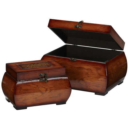 Decorative Lacquered Wood Chests (Set of 2) - Tampa Home & Garden Store