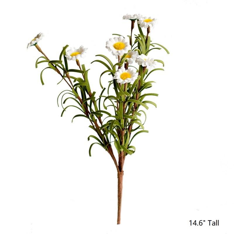 RusticReach faux silk daisy stem set in white 15in tall on Tampa Home & Garden Store