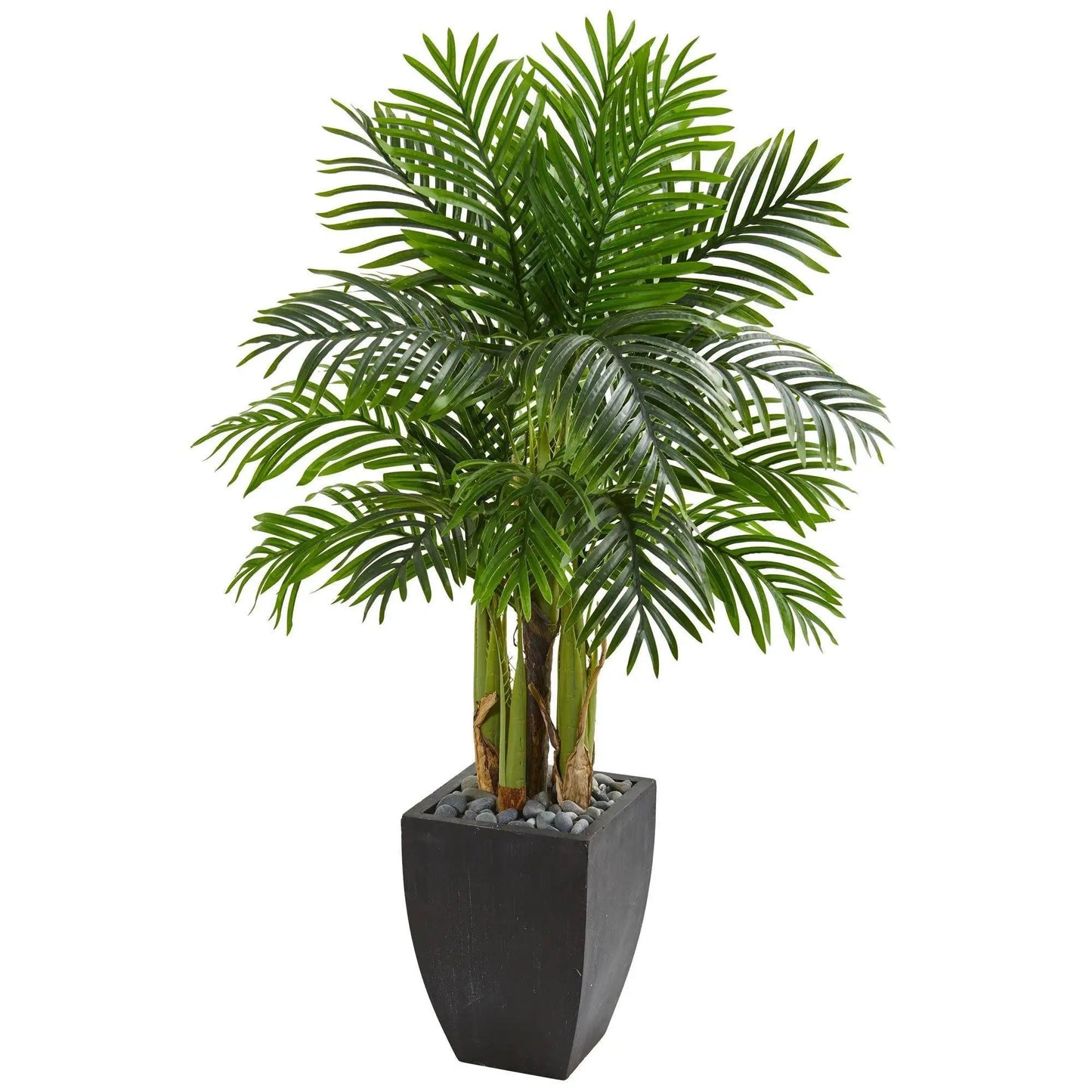 Kentia Palm artificial tree with lush green fronds in a black square planter by Nearly Natural on Tampa Home & Garden Store