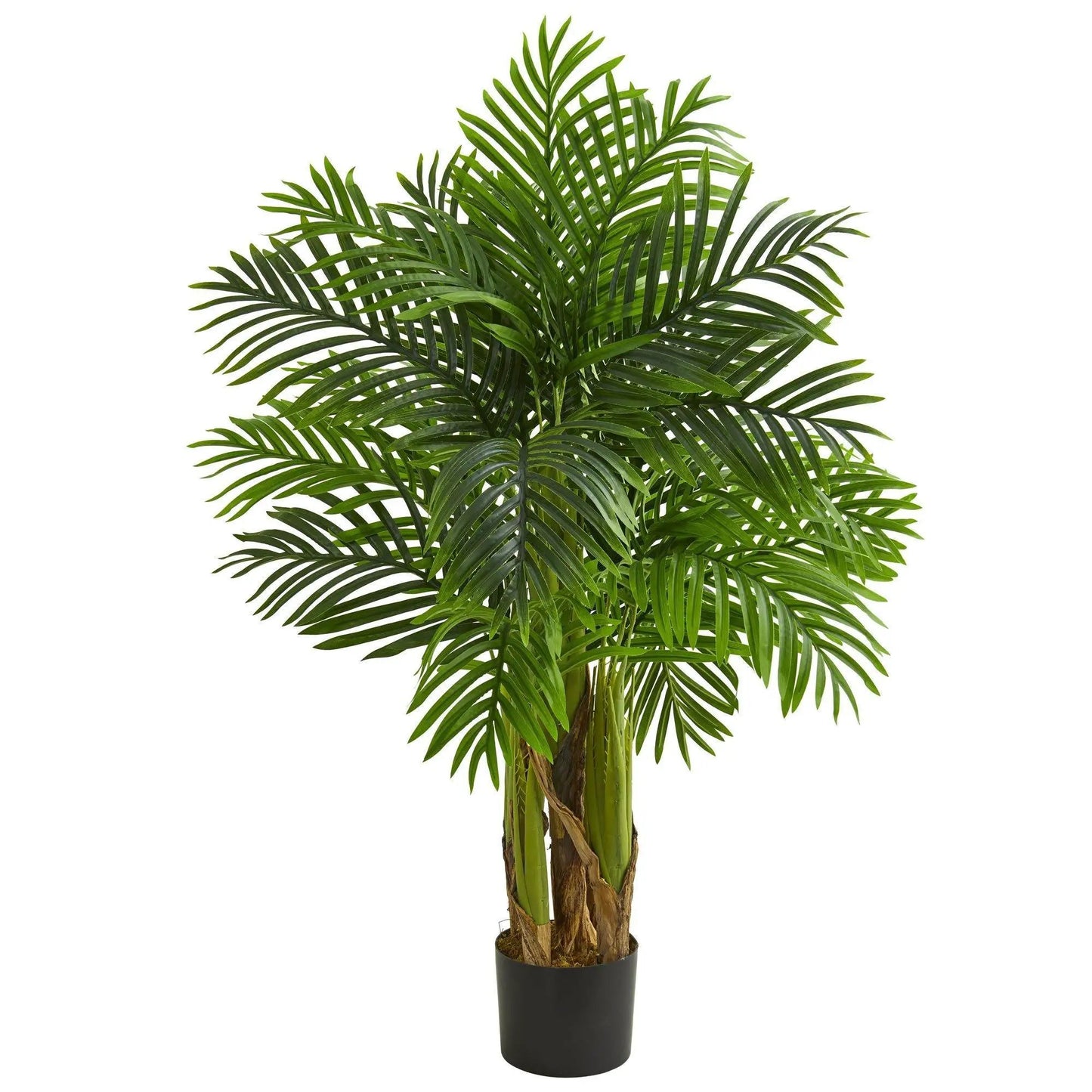 Kentia Palm Artificial Tree with lush green fronds in a black pot Nearly Natural on Tampa Home & Garden Store