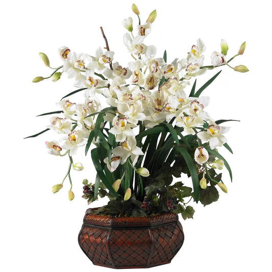 Large Cymbidium Silk Flower Arrangement - Tampa Home & Garden Store