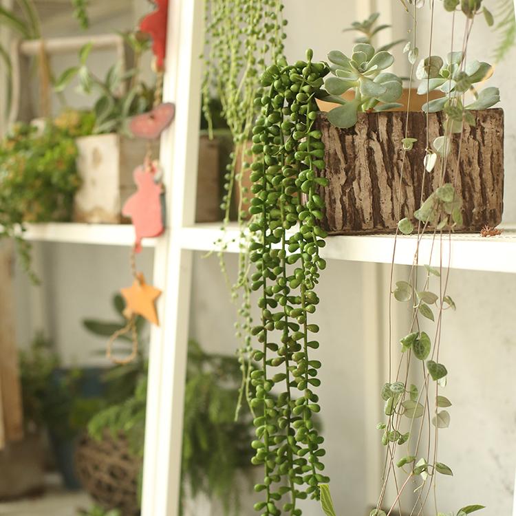 Artificial Tear Drop Hanging Plant 28in long by RusticReach with vines and rounded leaves on Tampa Home & Garden Store
