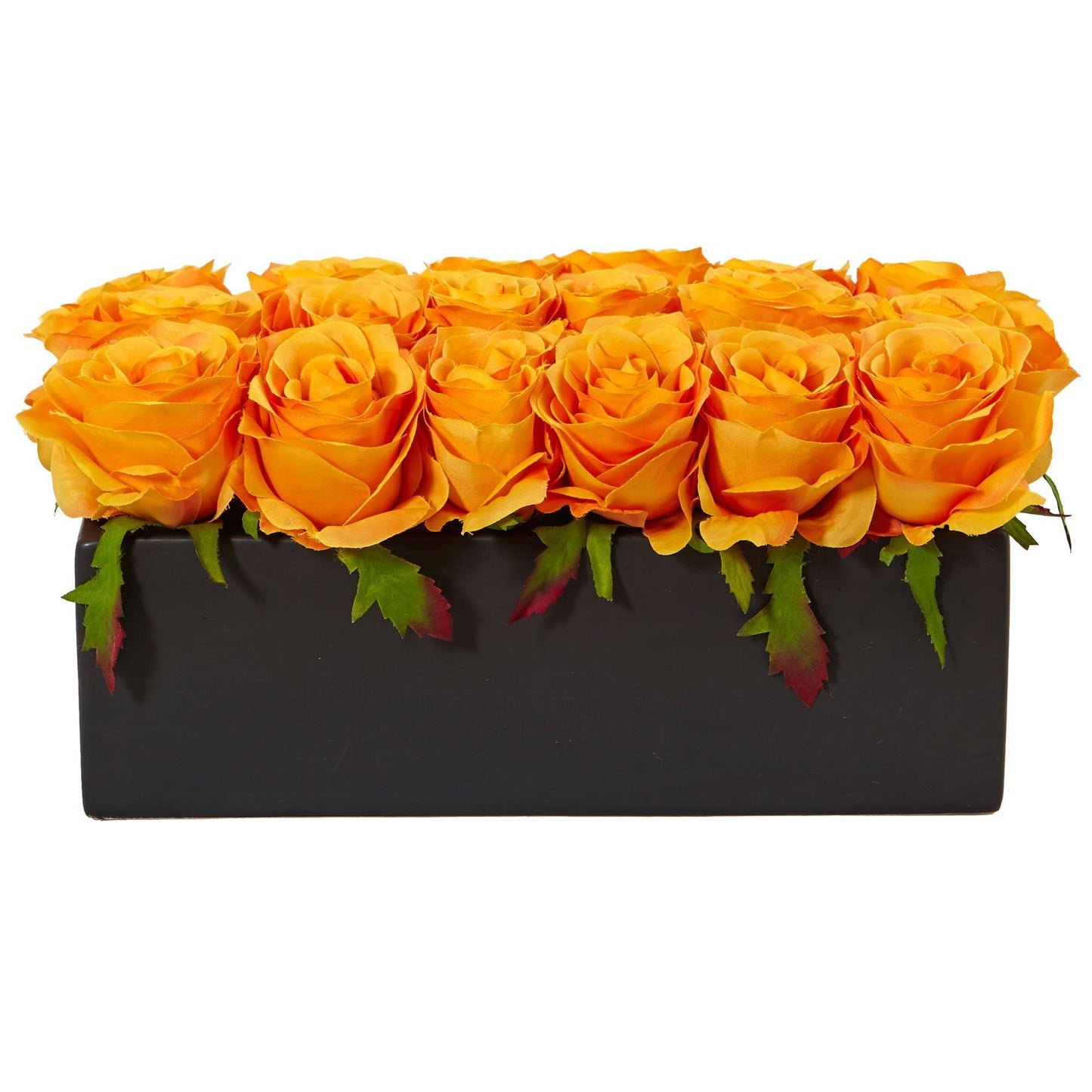 Rosas en jardinera rectangular