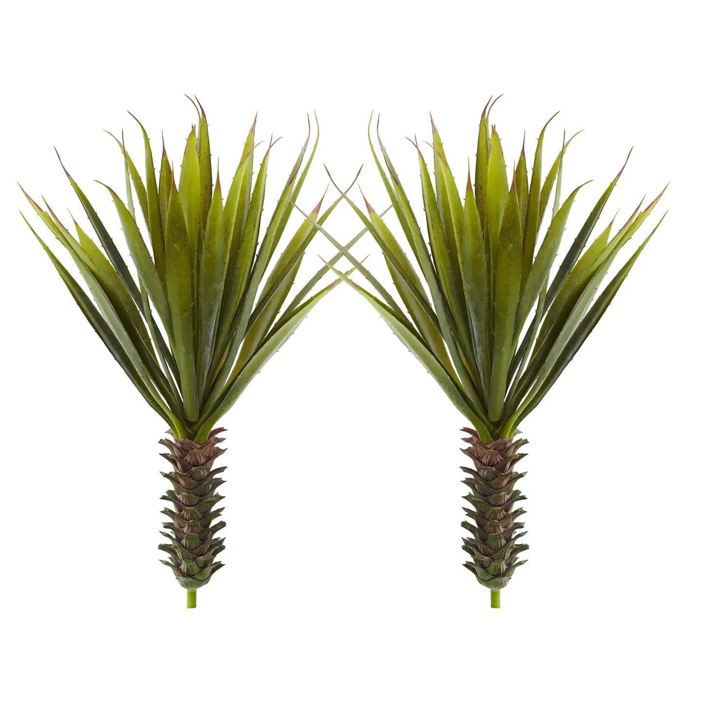 Spiky Agave Succulent Plants (Set of 2), green artificial leaves by Nearly Natural on Tampa Home & Garden Store