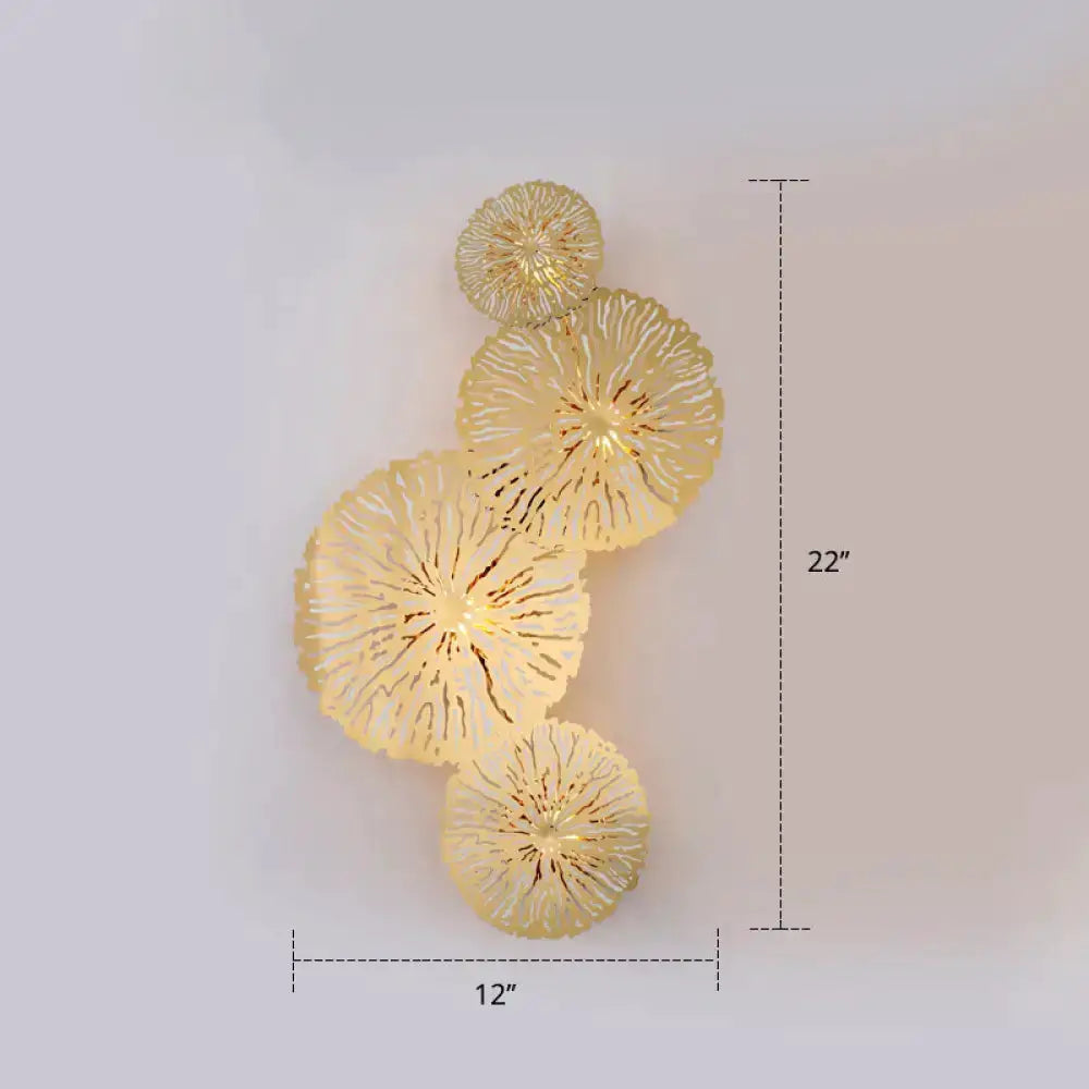 Artistic Golden Lotus Leaf Sconce Light Fixture