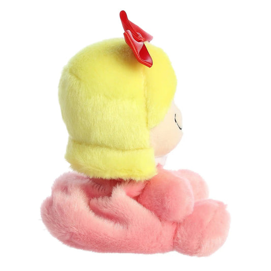 Cindy-Lou Who Palm Pal plush toy yellow body with red bow and pink accents on Tampa Home & Garden Store