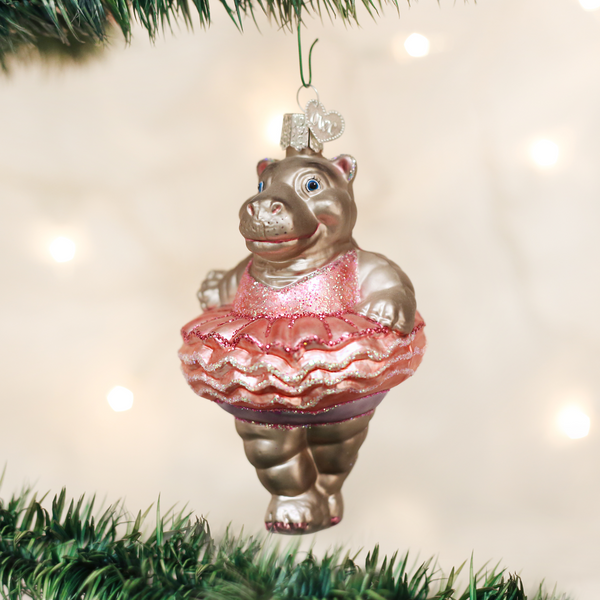 Ornement en verre Hippopotame Twinkle Toes