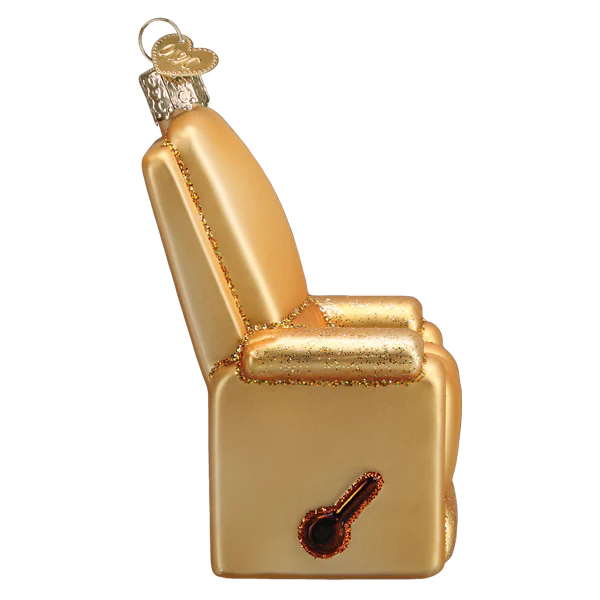 Favorite Recliner Ornament in gold metallic finish by Old World Christmas on Tampa Home & Garden Store