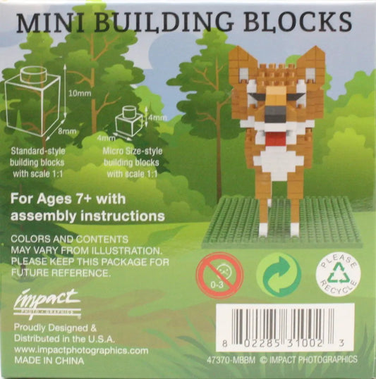 Mini Building Blocks Coyote Set with green baseplate by The Country Christmas Loft on Tampa Home & Garden Store