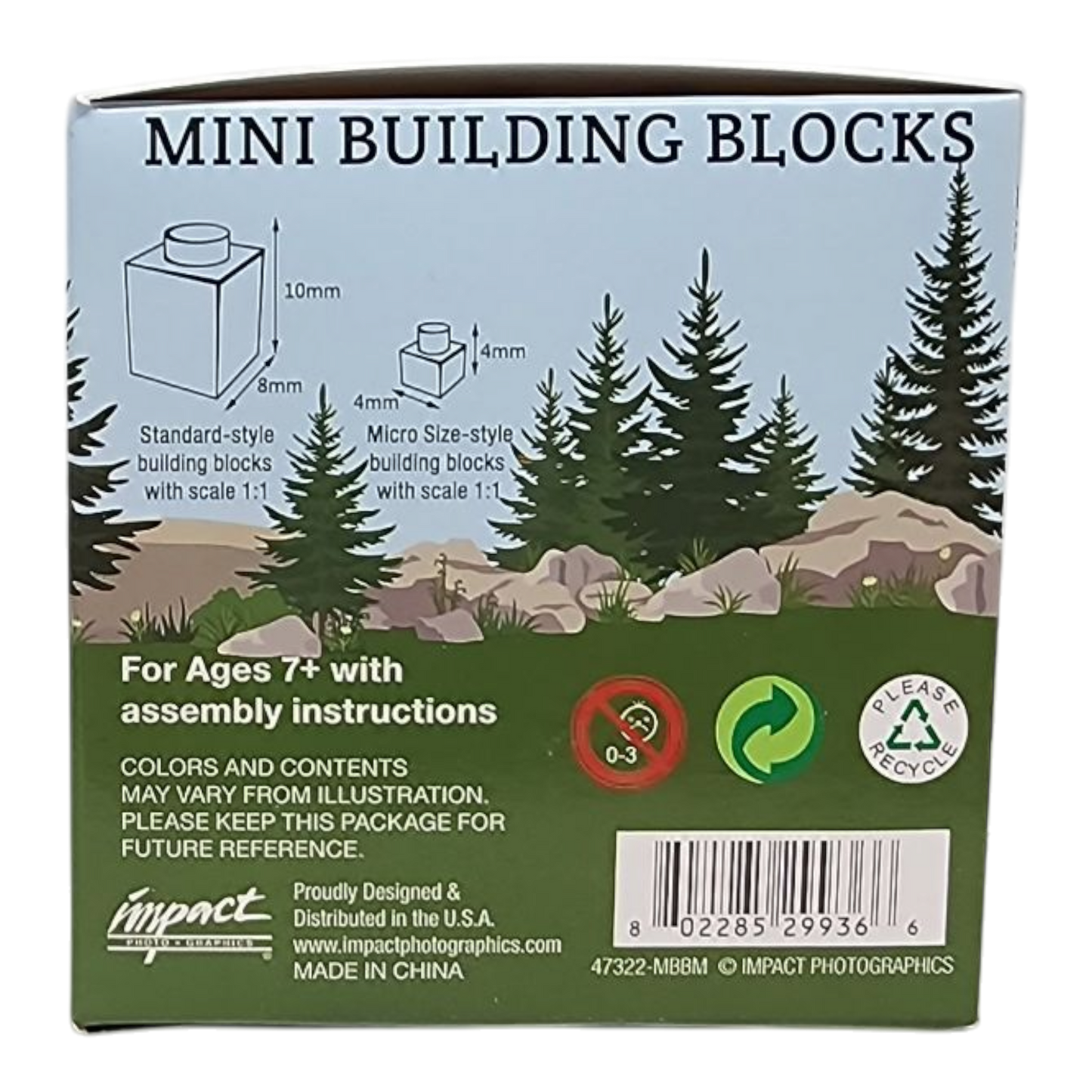 Mini Building Blocks Grizzly Bear set for kids with standard and micro blocks on packaging on Tampa Home & Garden Store