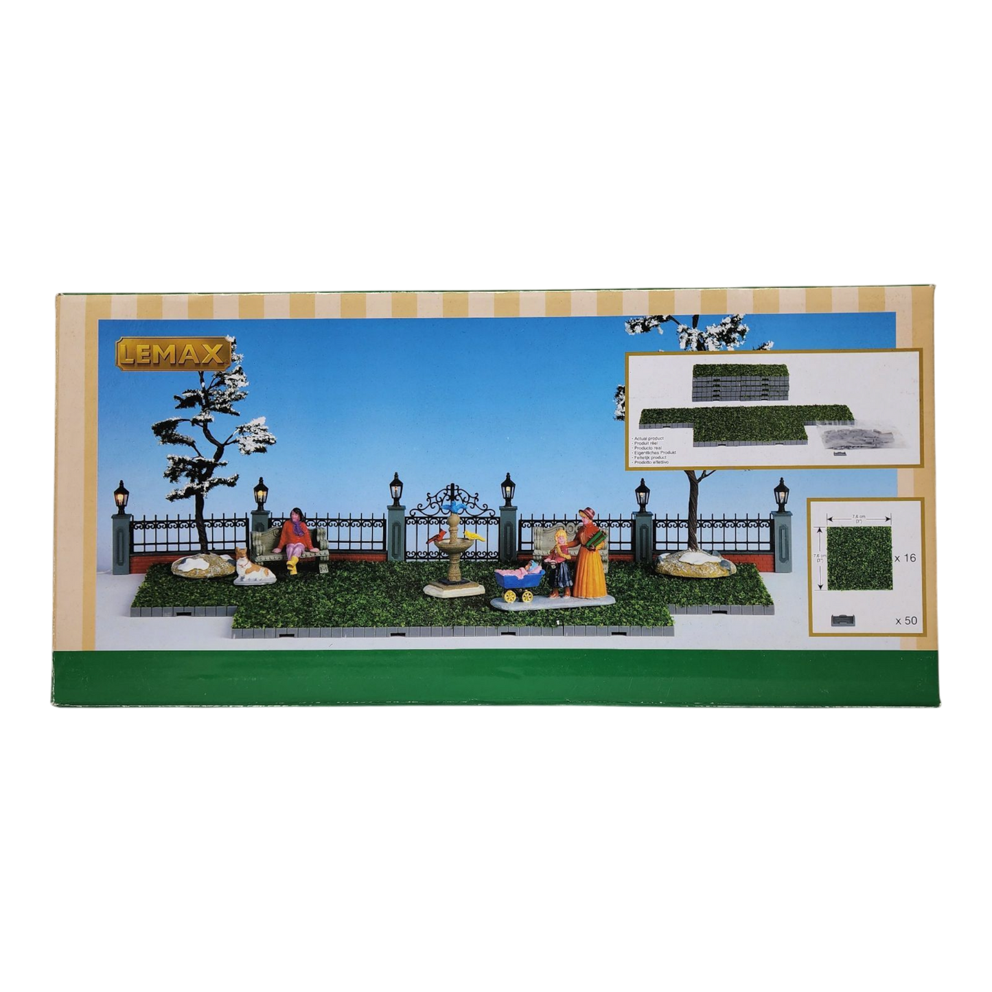 LEMAX Plaza Park Grass 16-piece Christmas Village Set with figures on Tampa Home & Garden Store
