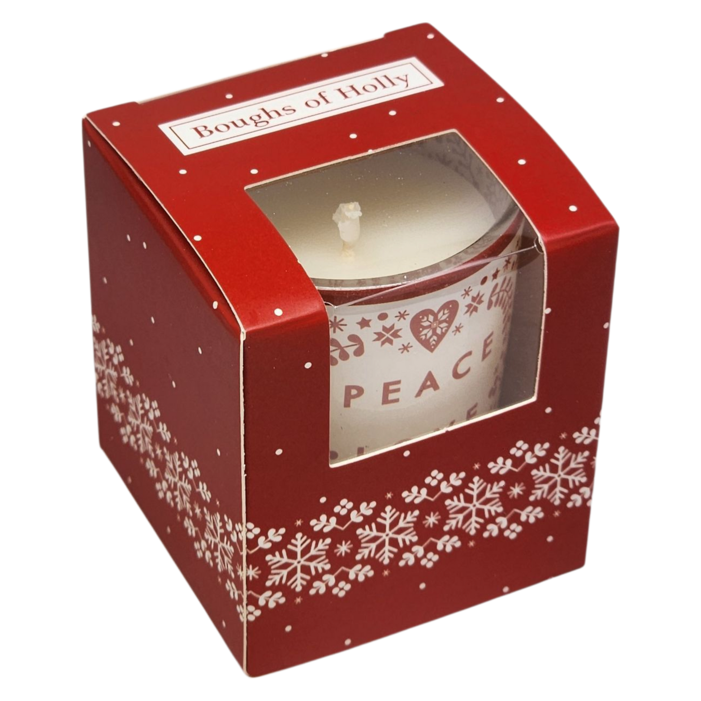 Vela votiva de vidrio perfumada - Ramas de acebo