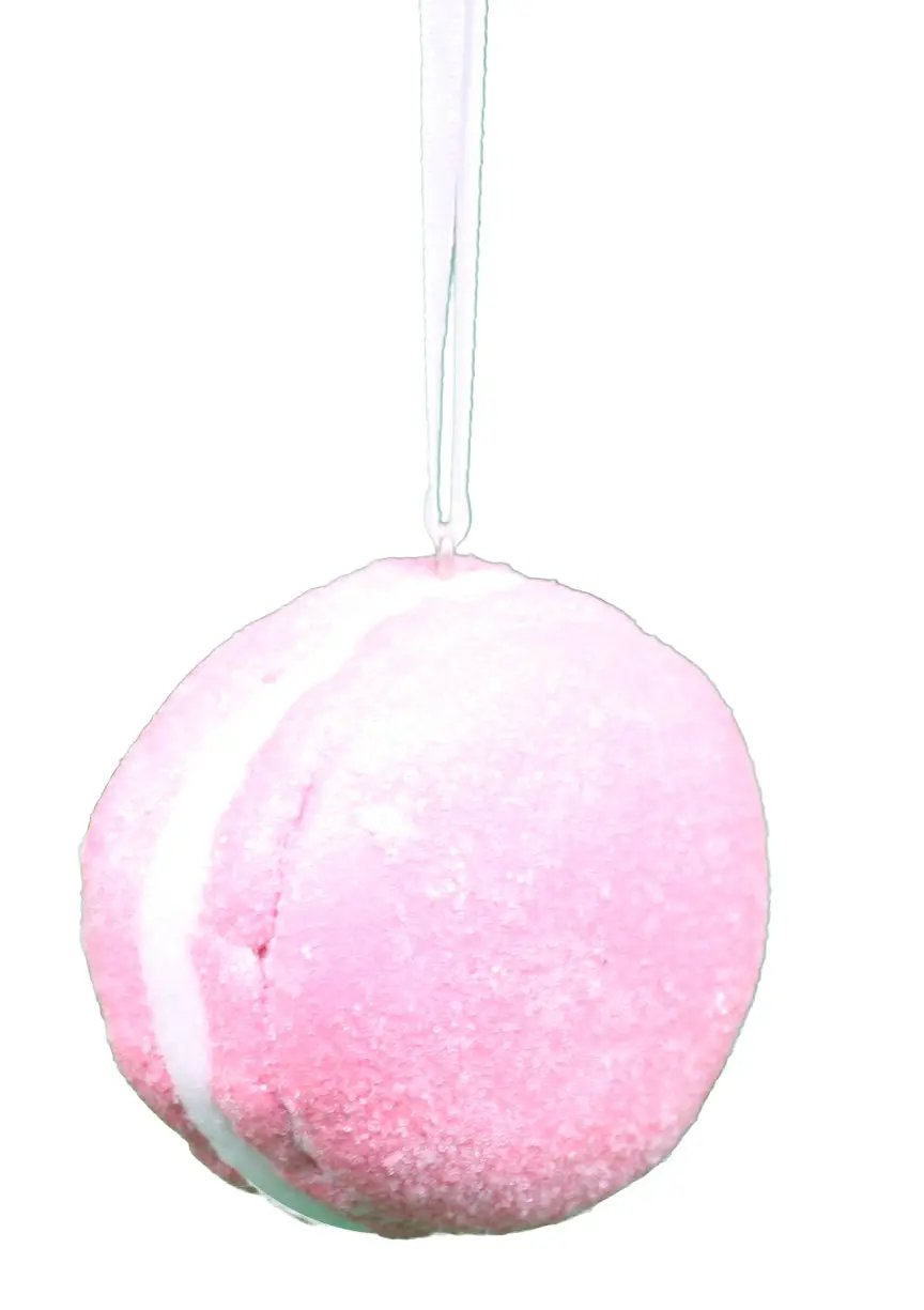 Glitter macaron ornament pastel pink and blue, hanging ornament by The Country Christmas Loft on Tampa Home & Garden Store