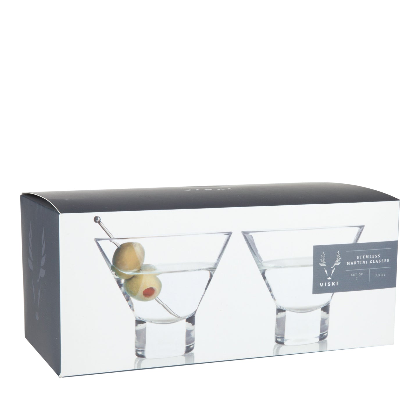 Crystal Stemless Martini Glasses Set of Two