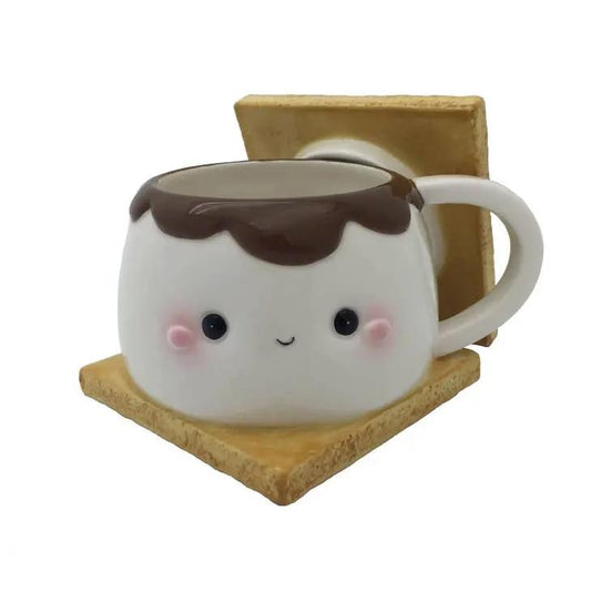 Marshmallow S'More Mug with Lid for Coffee white mug by The Country Christmas Loft on Tampa Home & Garden Store