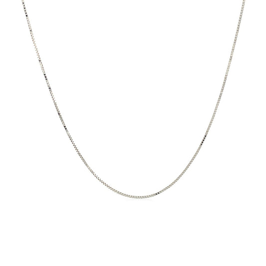 14k white gold classic box chain necklace 0.45mm, Bids.com brand on Tampa Home & Garden Store