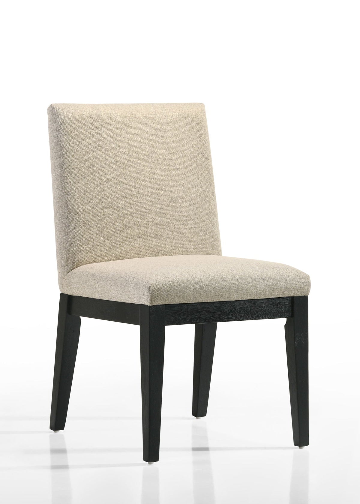 Contemporary fabric dining chair by HouseOfZazla with beige upholstery and black legs on Tampa Home & Garden Store