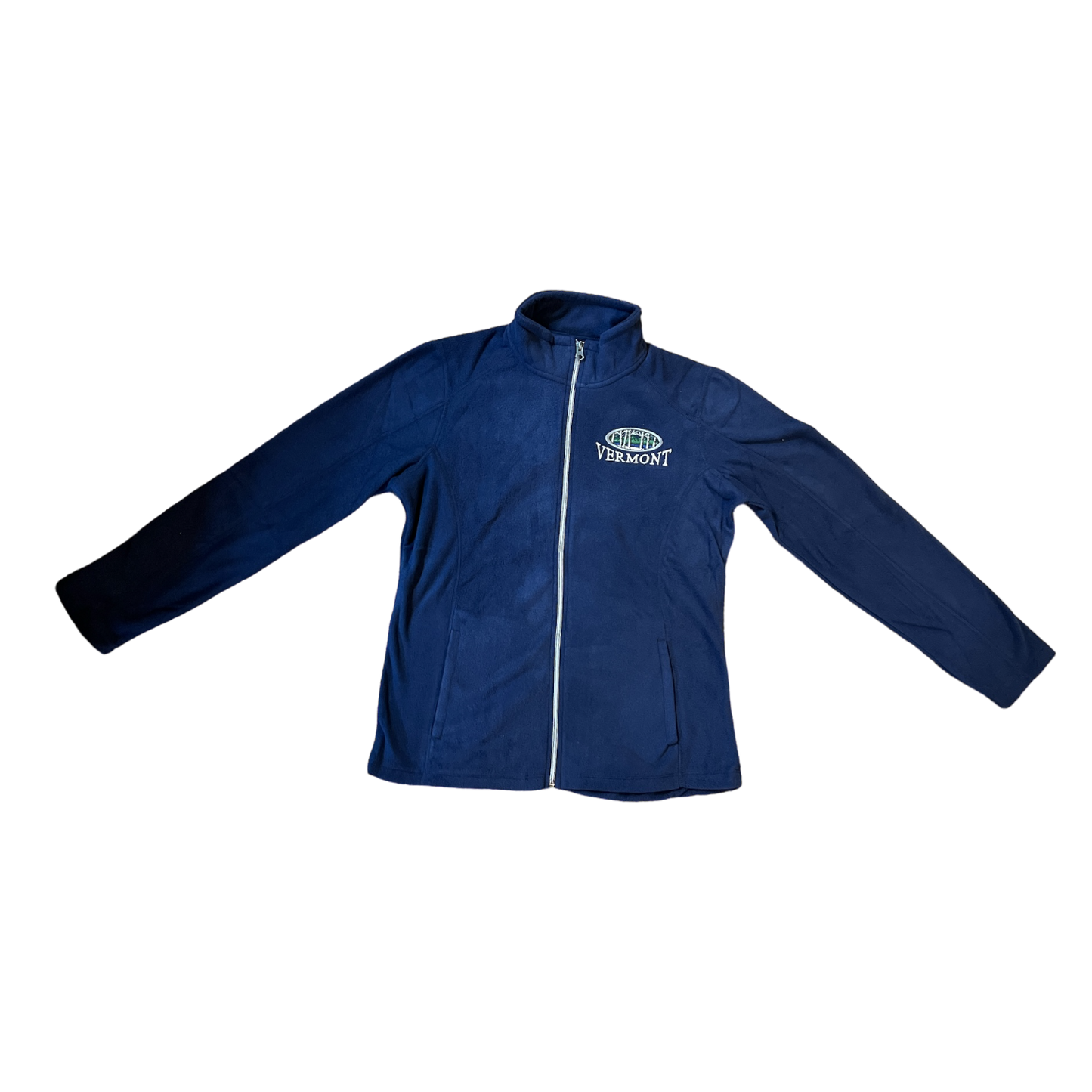 Chaqueta polar con cremallera completa para mujer – Bordado ovalado de abedul blanco