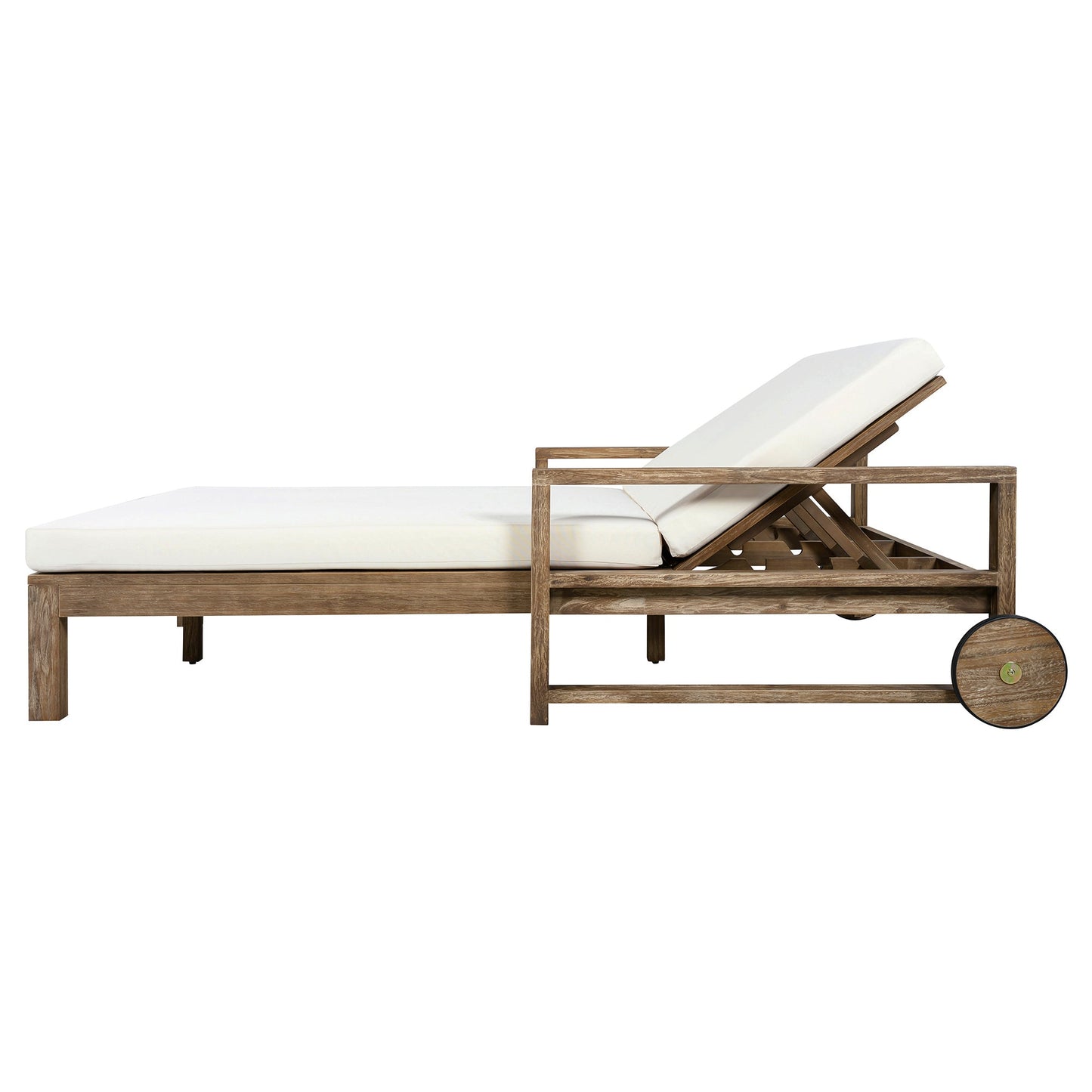 Farmhouse Acacia Sunbed for Two and Cozy Cushions