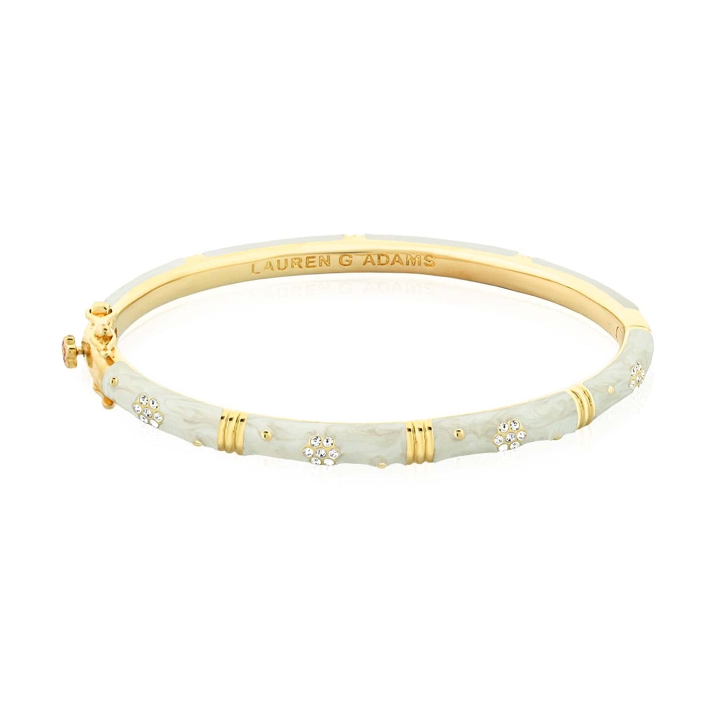 Daisy Love Bangle Pavé Flower bracelet in gold with crystal flowers by Lauren G Adams on Tampa Home & Garden Store