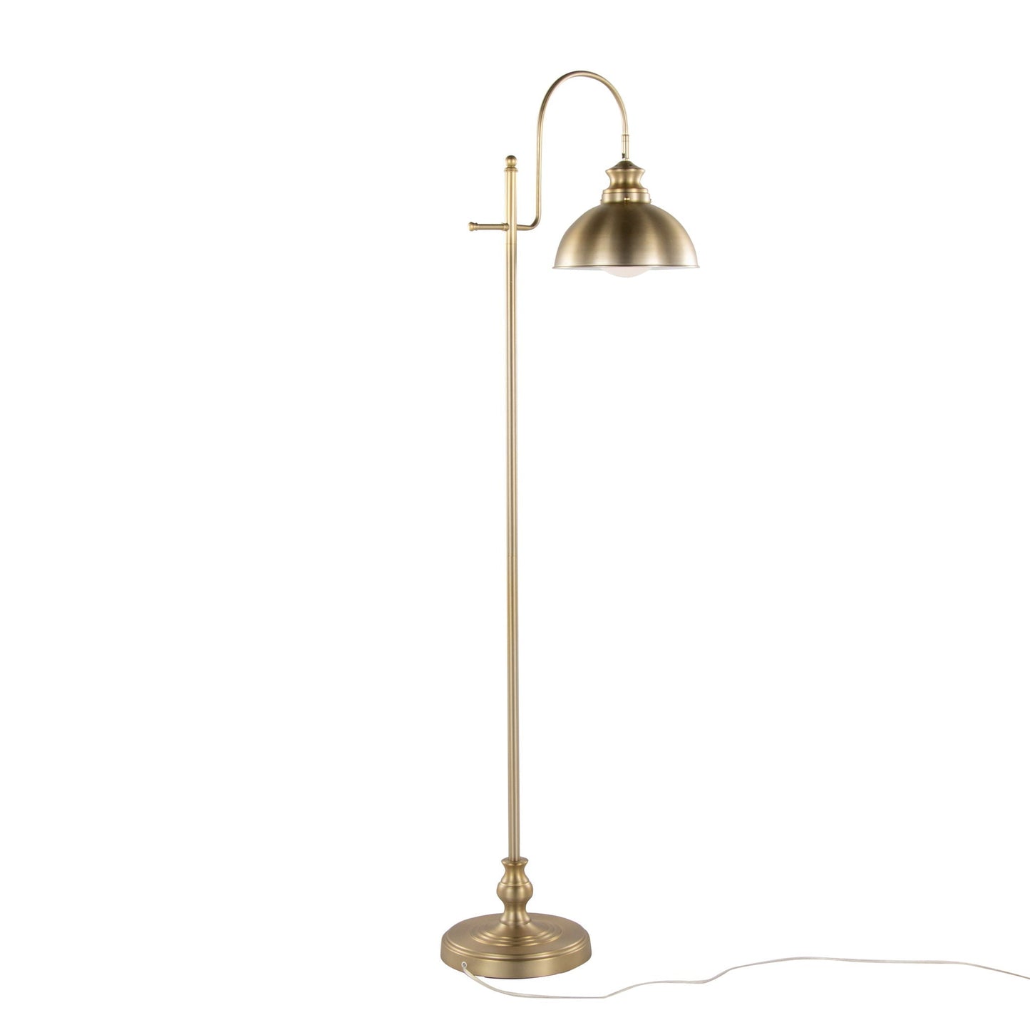 Emery Contemporary Metal Floor Lamp brass finish curved arm by HouseOfZazla on Tampa Home & Garden Store